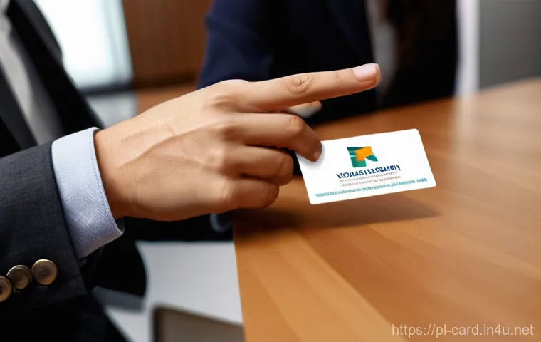 비즈니스 카드 혜택 - **Prompt: Sophisticated Business Exchange with Premium Details**
    "Two business professionals, a ...